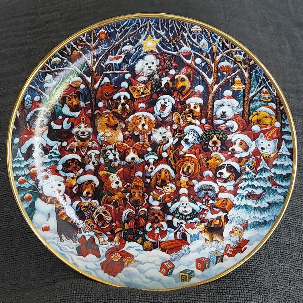 Franklin Mint Santa Paws Plate by Bill Bell No. LE3966